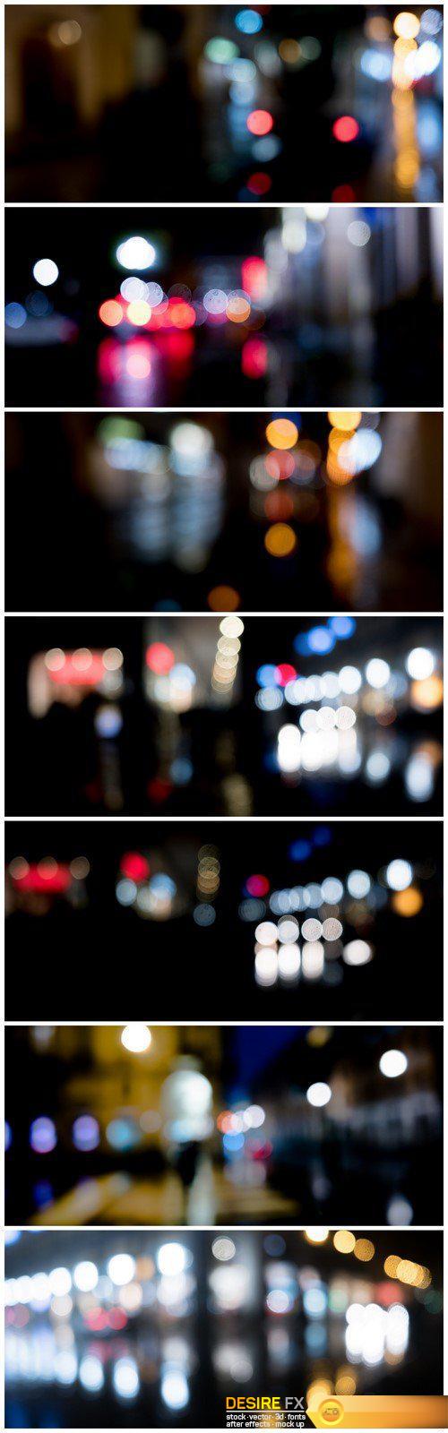 Night lights of the city Blurred Background 7X JPEG