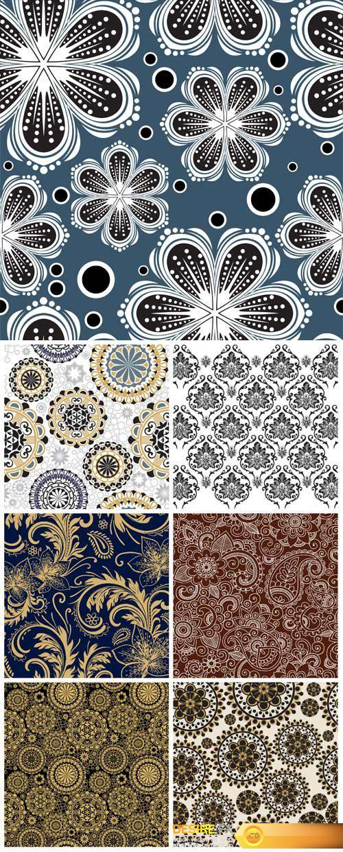 Vector seamless texture with floral patterns