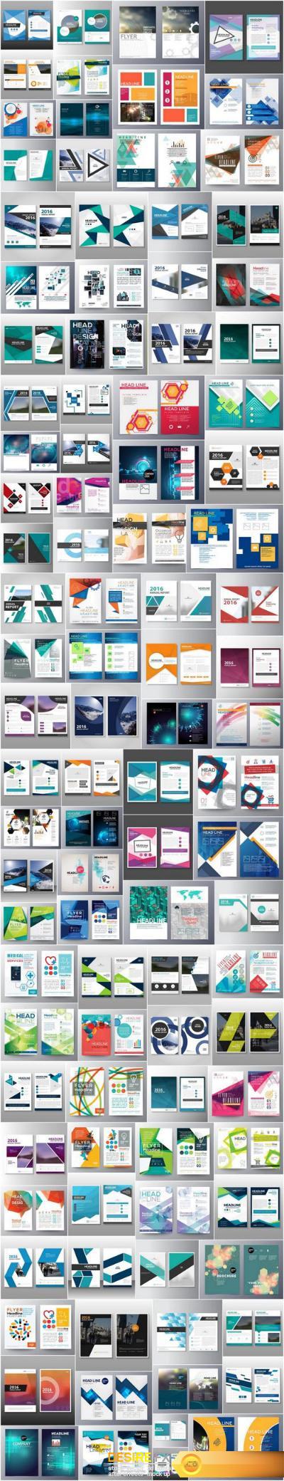 Design Flyer and Templates - Set of 103xEPS Professional Vector Stock
