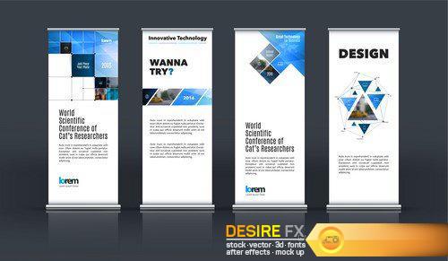 Abstract business vector set of modern Banner 18X EPS