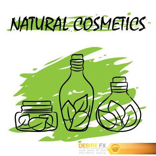 Vector natural cosmetics shop products 9X EPS