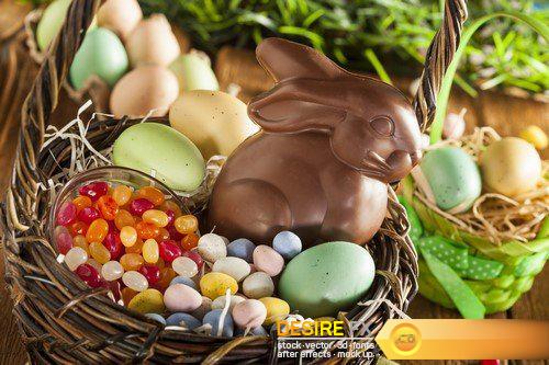 Chocolate Easter Bunny in a Basket 22X JPEG