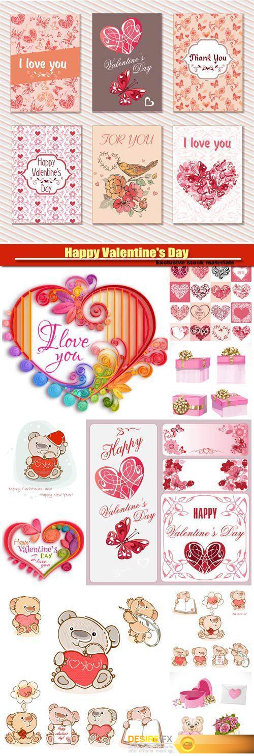 Happy Valentine's Day vector, hearts, romance, love #8