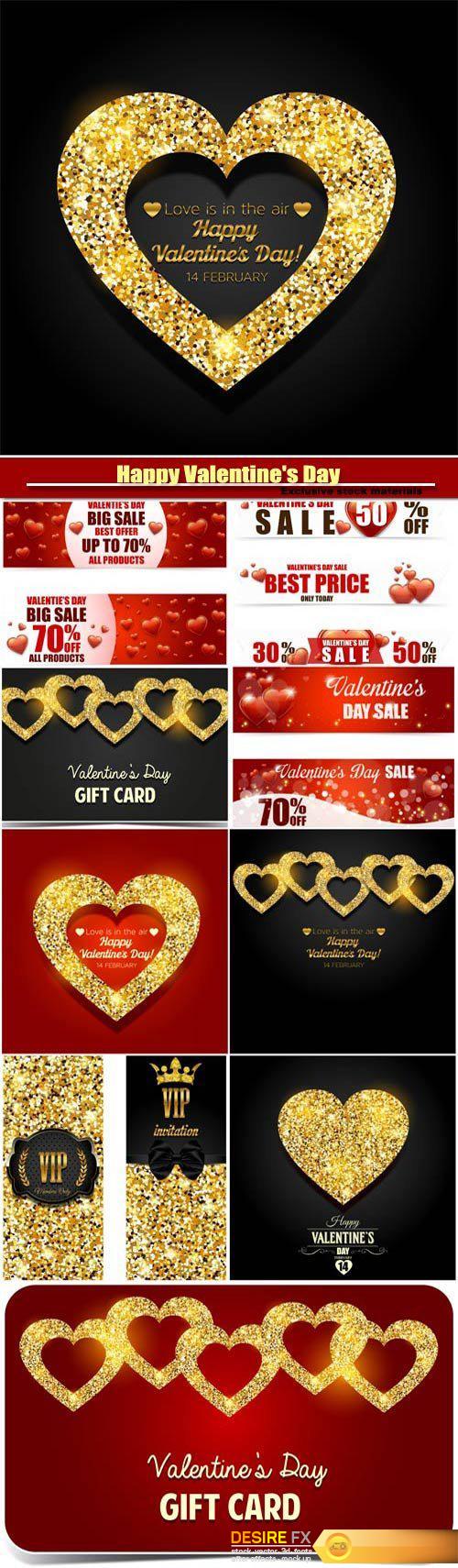 Happy Valentine's Day in the vector backgrounds and banners