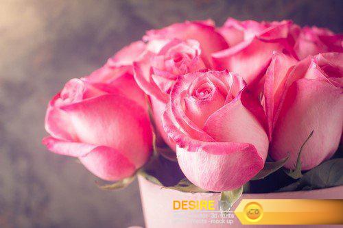 Valentines day or Mother day background with pink roses 8X JPEG