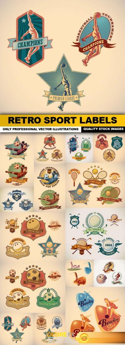 Retro Sport Labels - 15 Vector