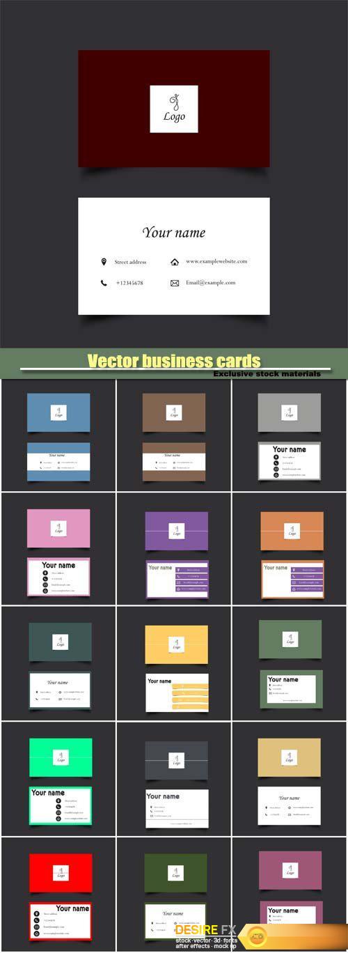 Stylish colored vector business cards