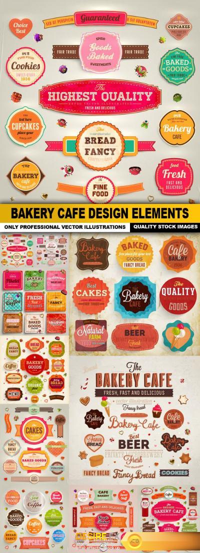 Bakery Cafe Design Elements - 10 Vector