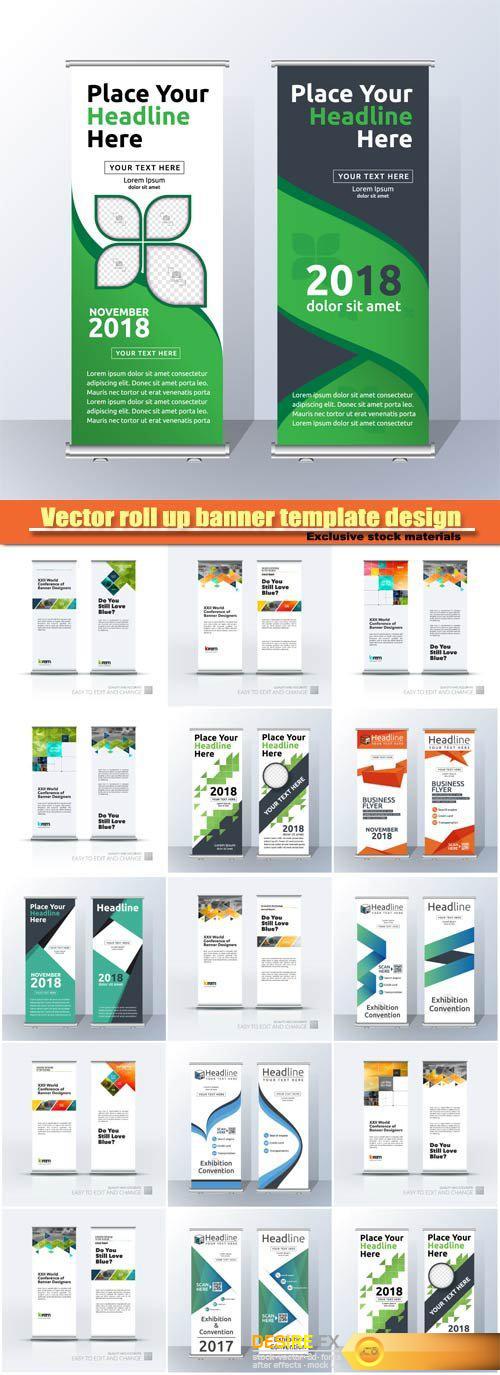 Vector roll up banner template design