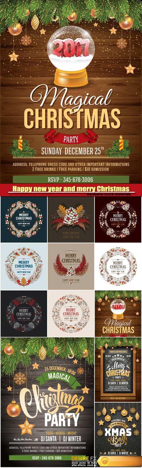 Frame Christmas design, luxury template design for Christmas party