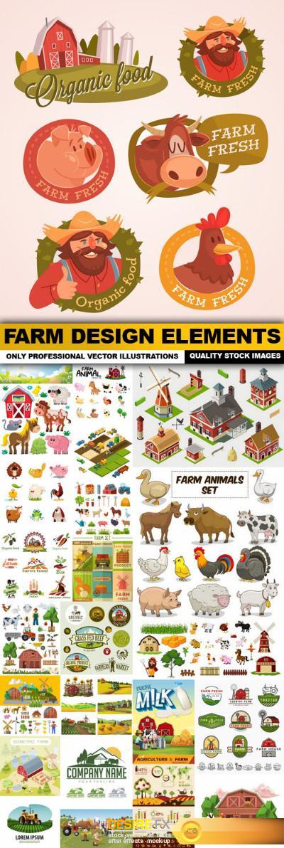 Farm Design Elements - 25 Vector