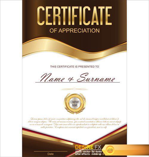 Certificate and vector diploma template
