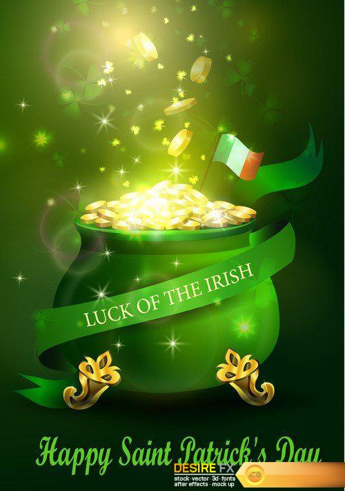 Happy Saint Patrick\'s Day Greeting Card  19X EPS