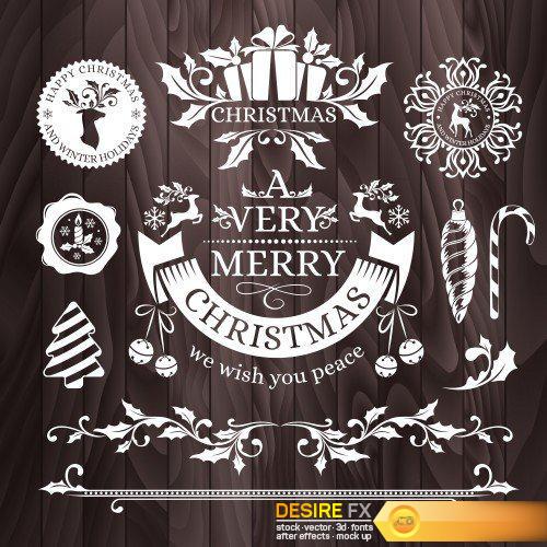 Collection of elegant christmas vector labels