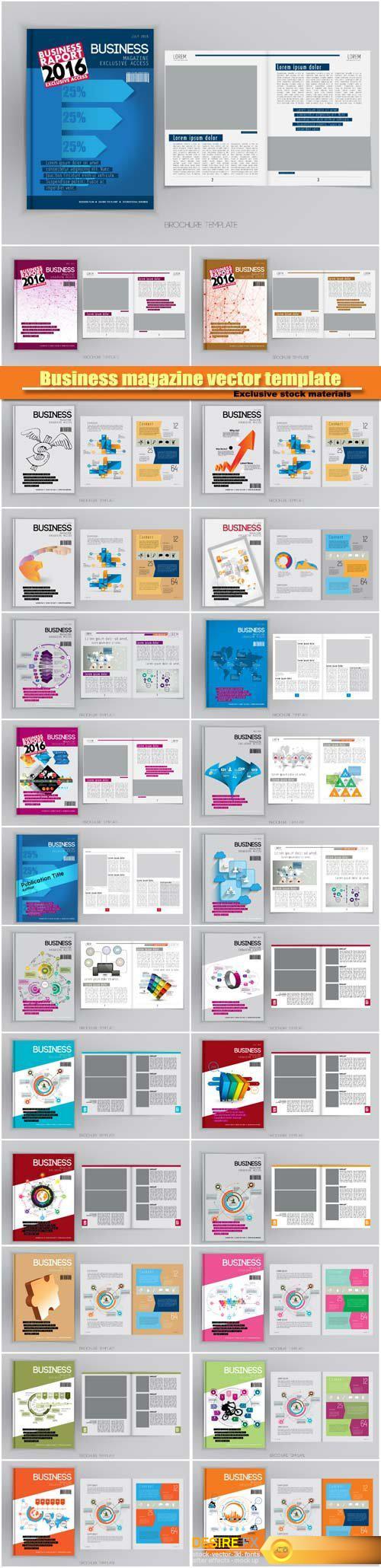 Business magazine exclusive vector template