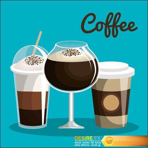Delicious coffee poster vector illustration design #2 11X EPS