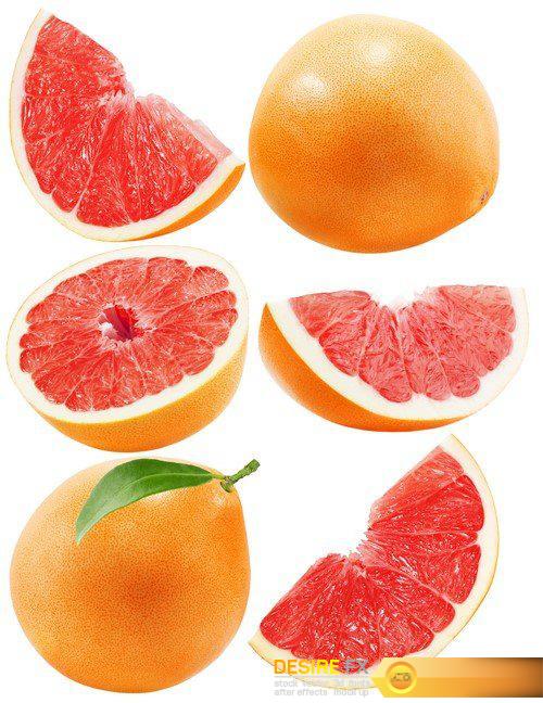 Set of fresh orange fruits,mango,grapefruit isolated on white background 9X JPEG