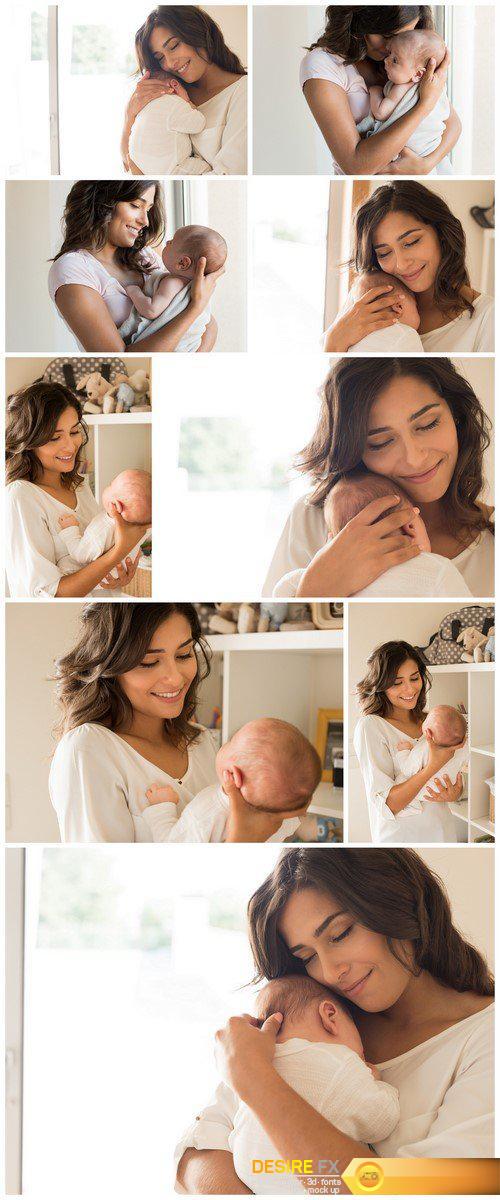 Woman with newborn baby 9X JPEG