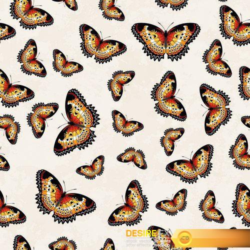 Vector color butterfly illustrations 5X EPS