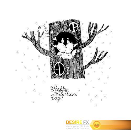 Little girl and a cute cartoon Vector illustration Coloring book #2 13X EPS