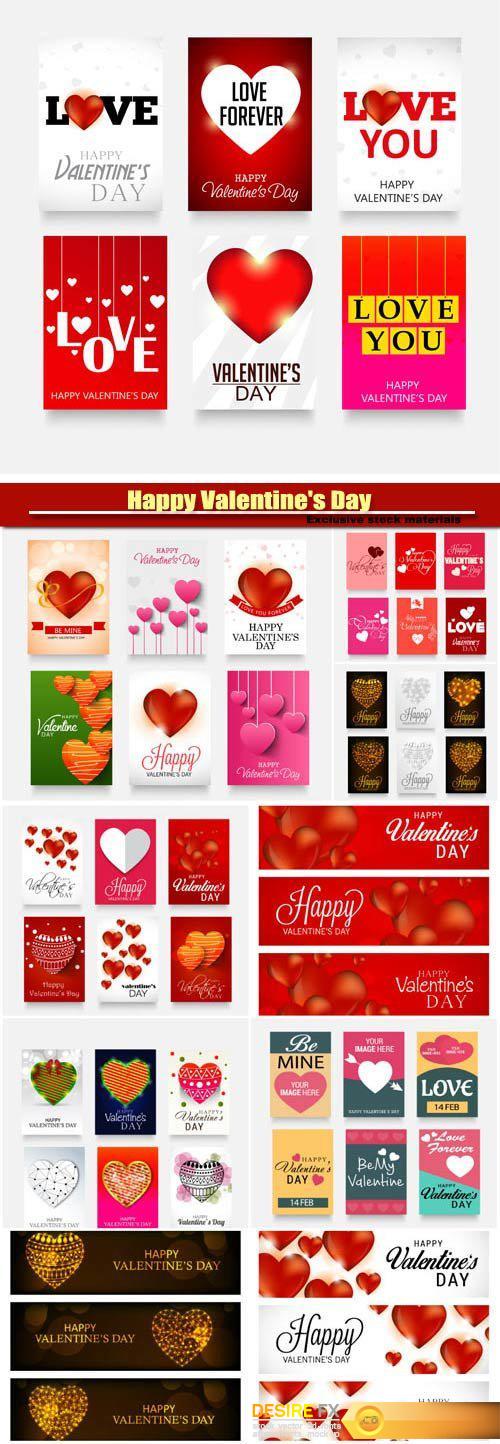 Happy Valentine's Day vector, hearts, romance, love #24