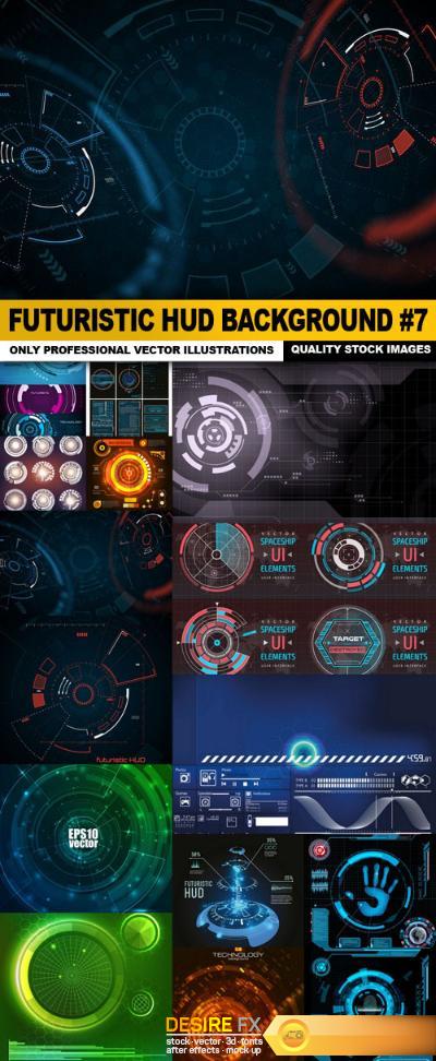 Futuristic HUD Background #7 - 15 Vector