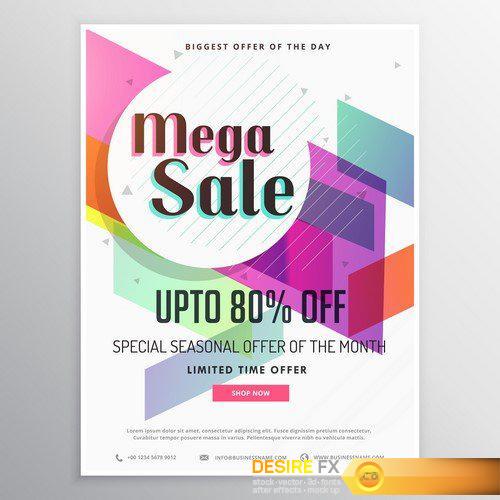 Stylish sale banner design with offer details for promotion 15X EPS