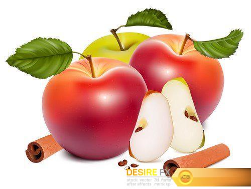 Fresh ripe garden fruits apple, pear #3 11X EPS