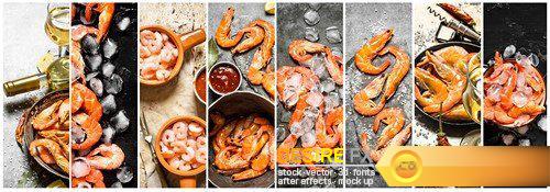 Food collage of seafood #5  21X JPEG