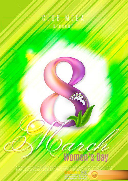 Women\'s Day Poster Vector Background 9X EPS