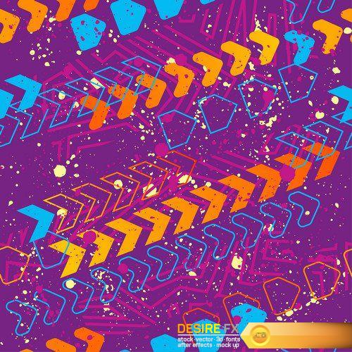 Abstract seamless pattern with geometric elements #2 8X EPS