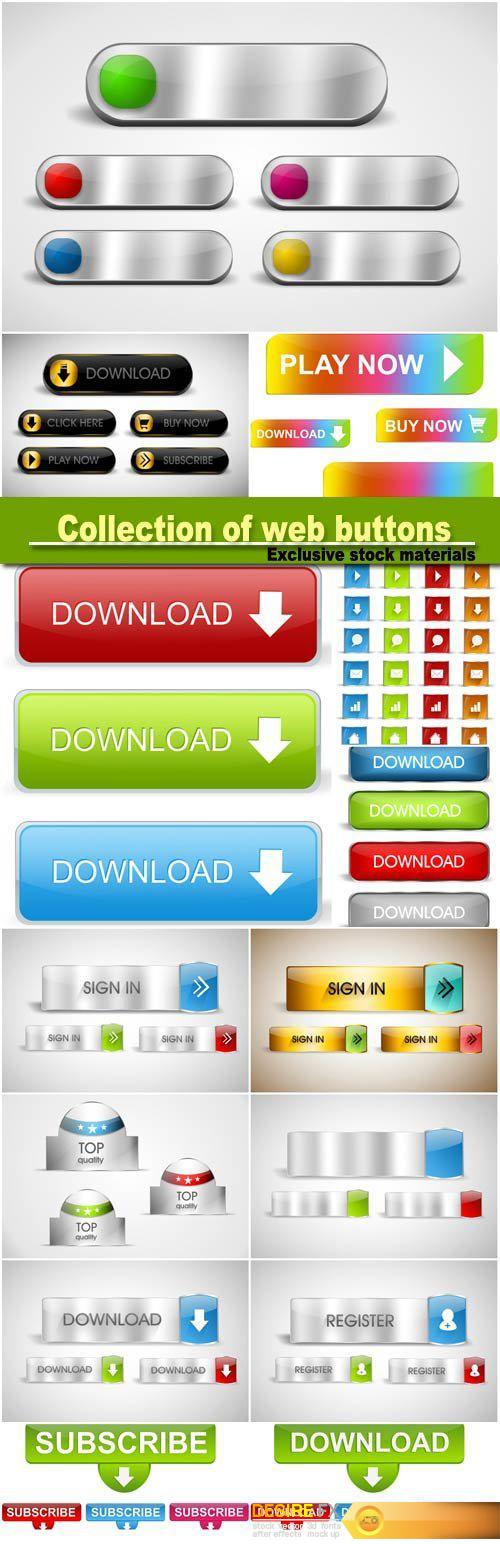 Big colorfull collection of web buttons, icons