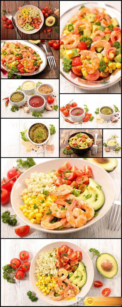 Salad with shrimp and assorted sauce 10X JPEG