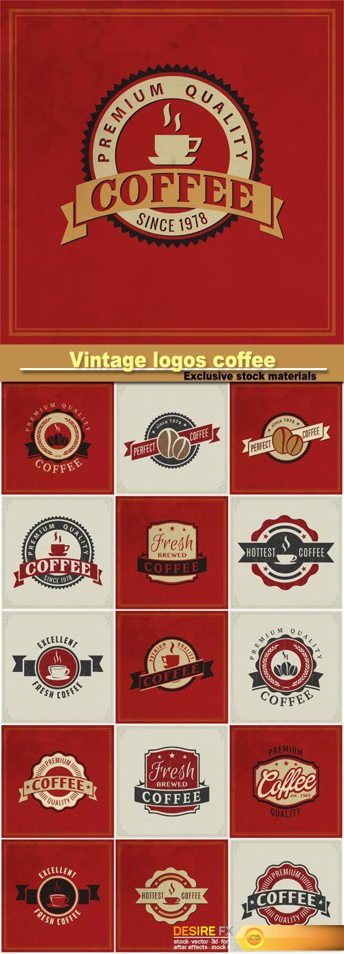 Vintage logos coffee, badge and other design