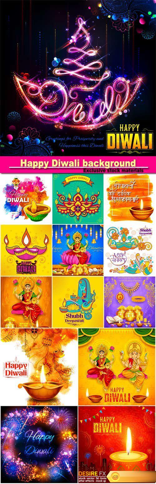 Happy Diwali background holiday vector