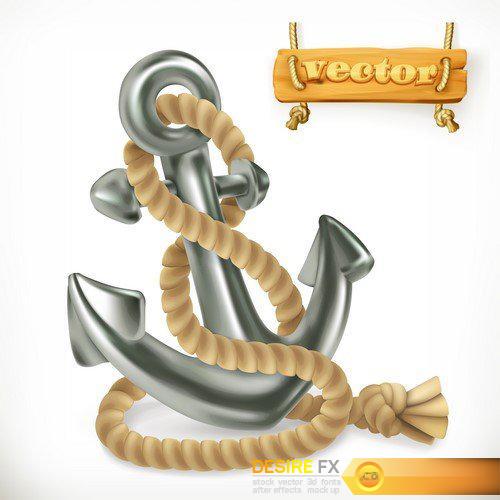 Pirate treasure Adventure 3d vector illustration 9X EPS
