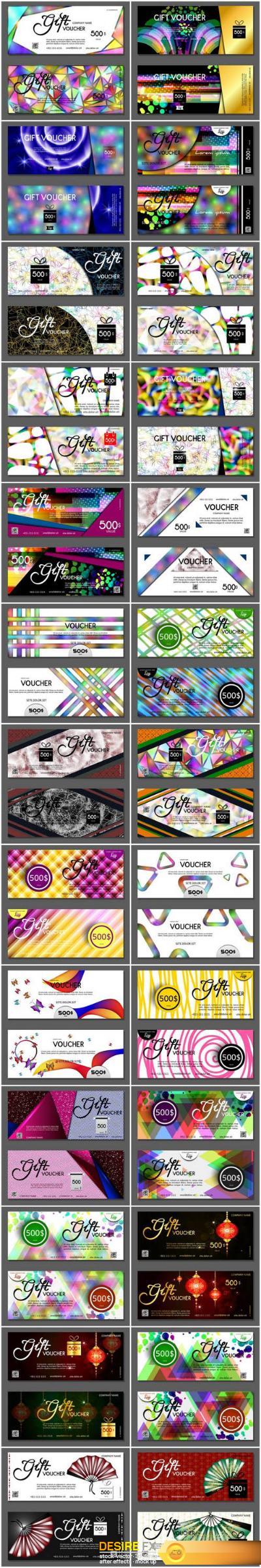 Collection of gift cards and vouchers 5 - Set of 26xEPS Professional Vector Stock