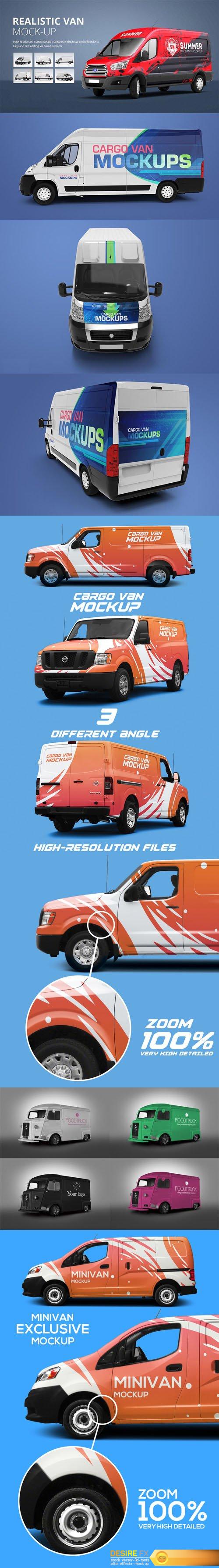 4 Best Cargo Van Mockup PSD Templates
