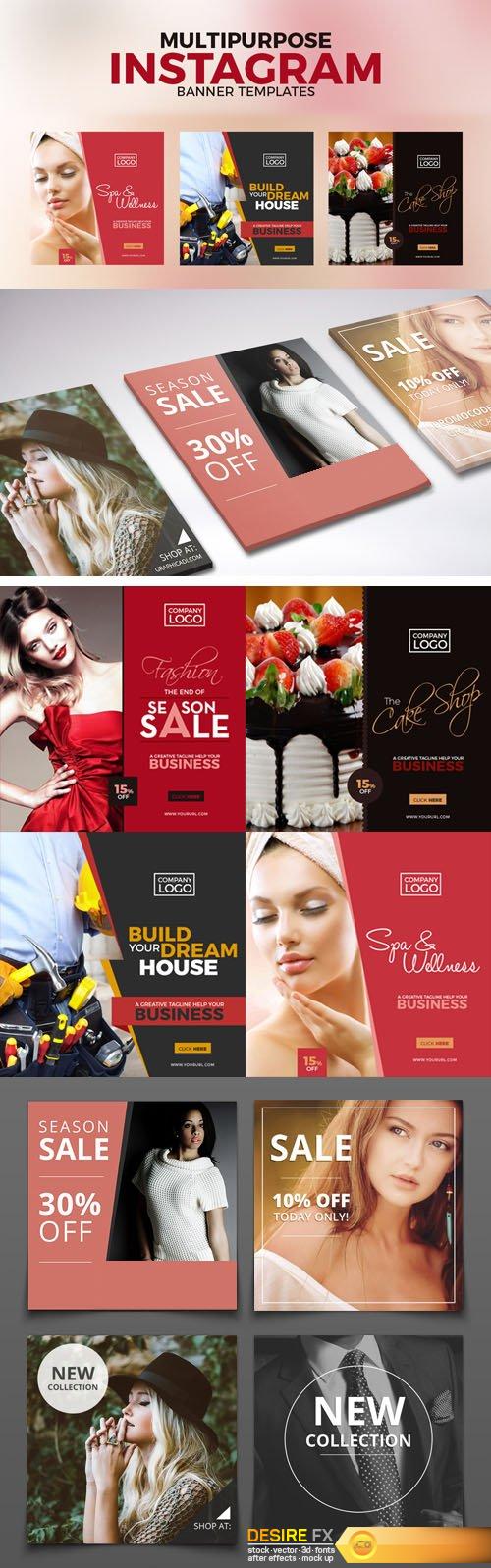8 Multipurpose PSD Banners Templates