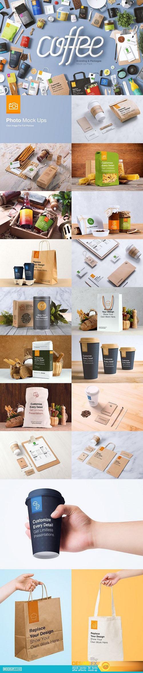 Coffee Branding & Packages Mock Up - Creativemarket 342706