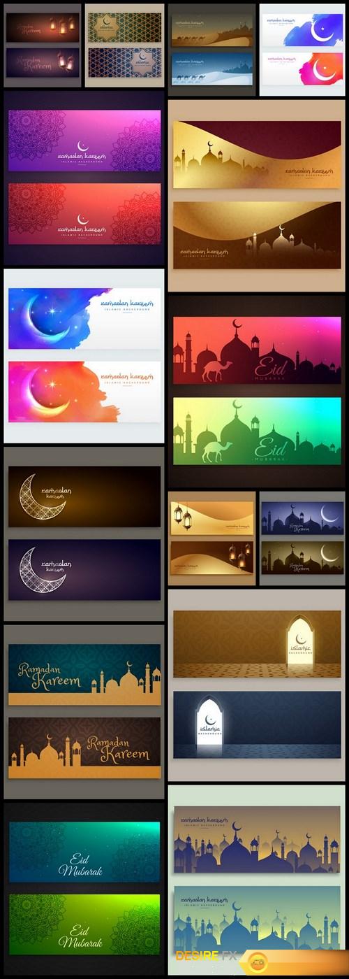 Colorful Islam Ramadan Banners - 15 Vector