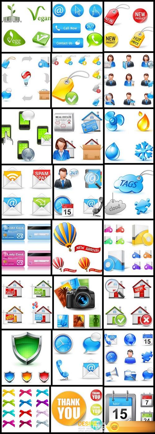 Different Business Pictogram Icons - 25 Vector
