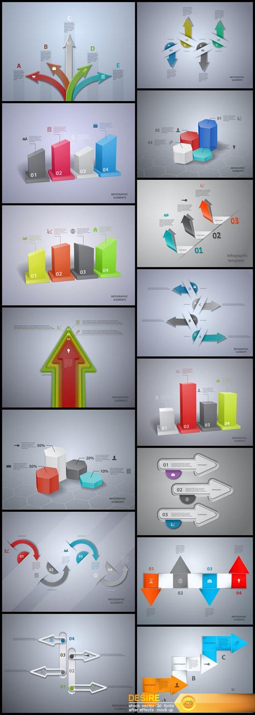 Infographics Design Elements #271 - 15 Vector