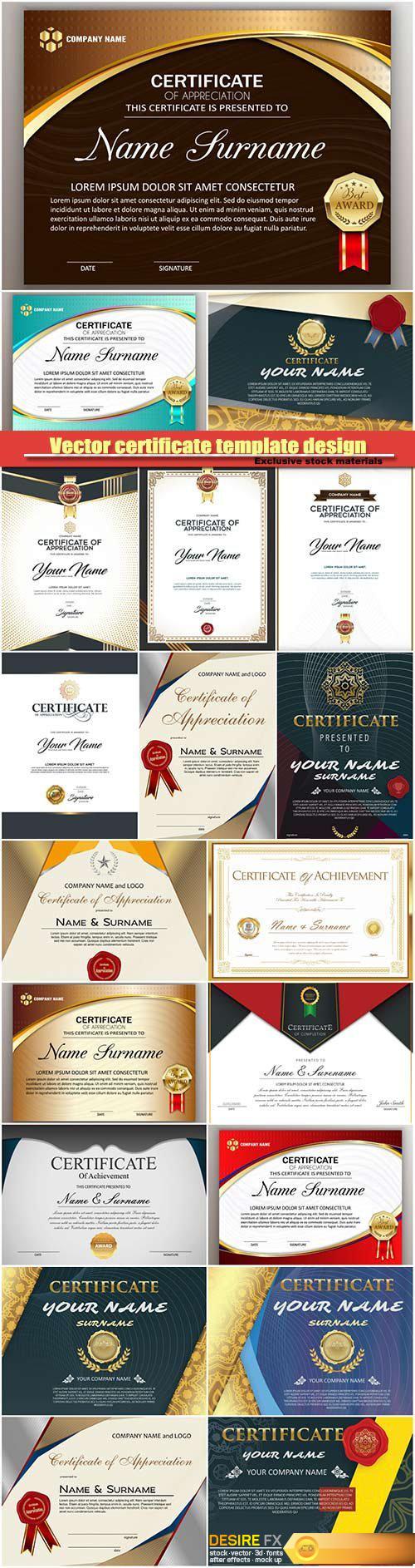 Beautiful vector certificate template design with best award symbol