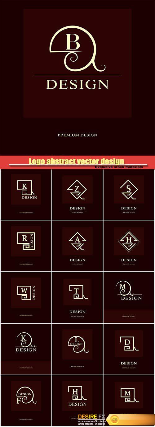 Logo abstract vector design, luxury monogram