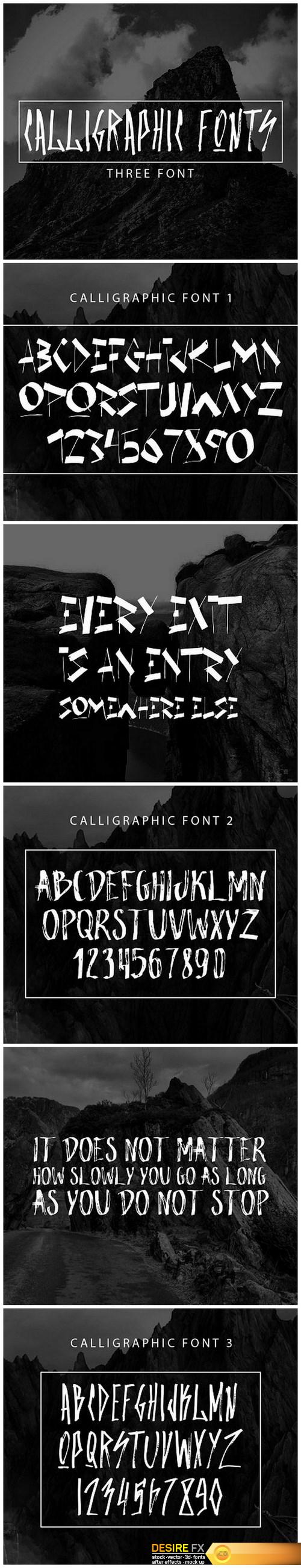 Set of three calligraphic fonts 1362228