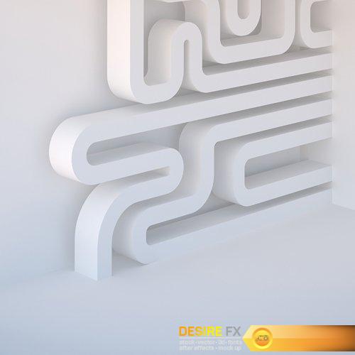 3d illustration. White abstract architectural background - 40 UHQ JPEG