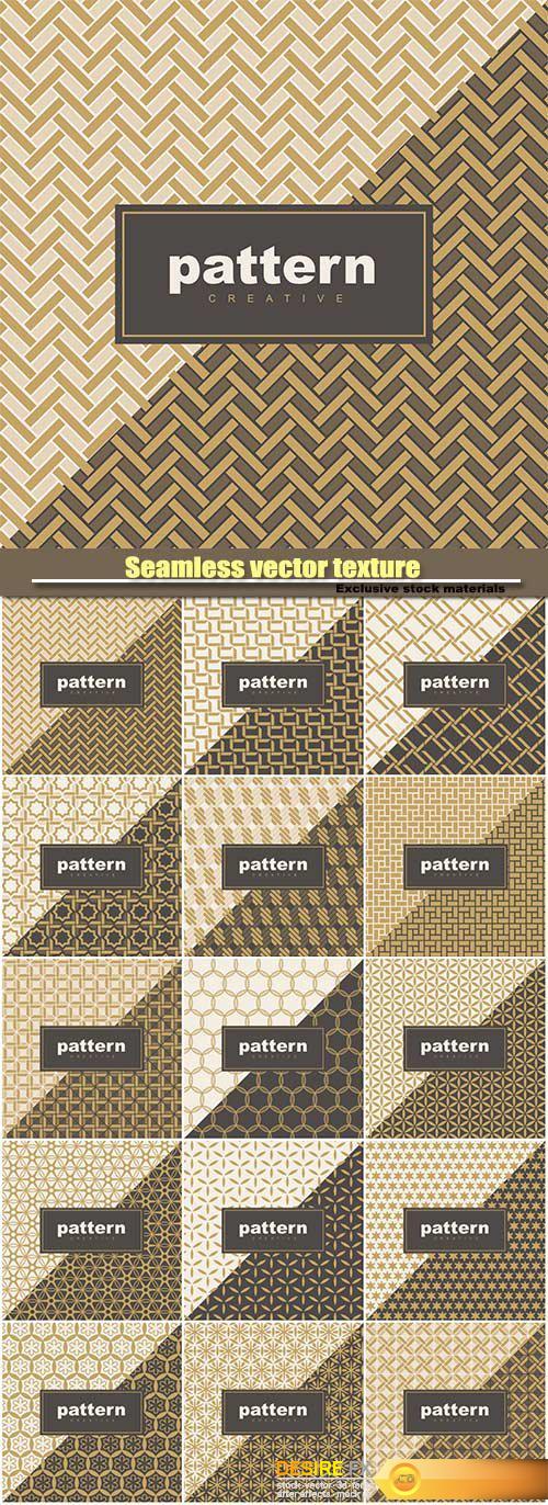 Seamless vector texture with golden patterns