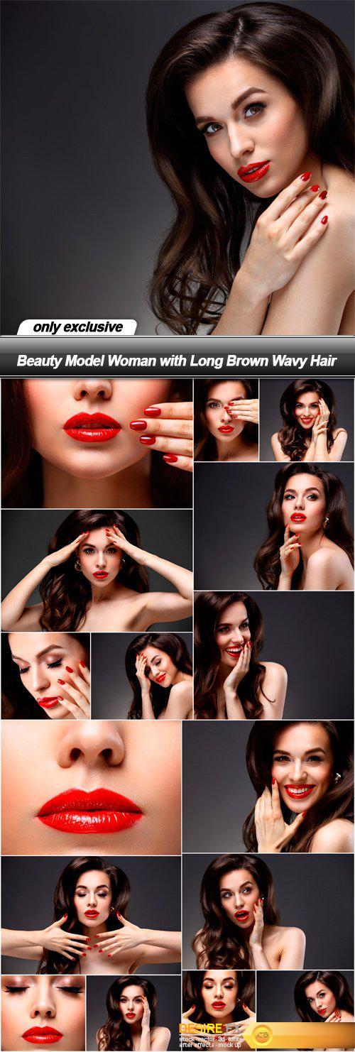 Beauty Model Woman with Long Brown Wavy Hair - 17 UHQ JPEG