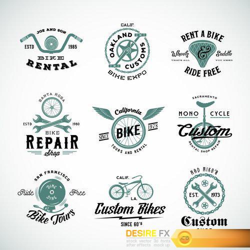Bicycle Vector Labels or Logo - 21 EPS
